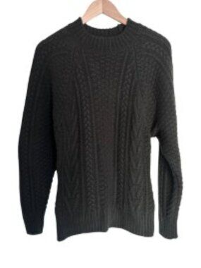 Recto Dark Green Wool Blend Crewneck Sweater S/M
